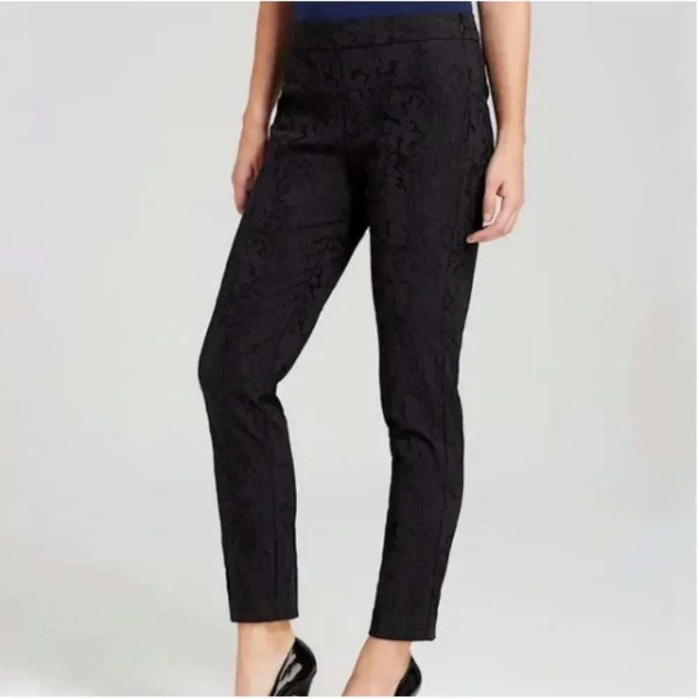 Eileen Fisher Cloque Textured Slim Ankle Pants Size Small Petite